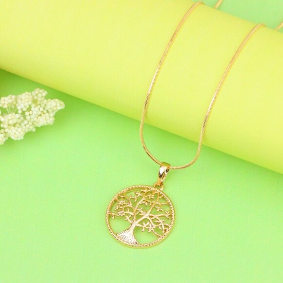 "Elegant Rose Gold Tree of Life Pendant Necklace for Women, XPPT1201 - Picture 5 of 13
